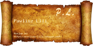Pavlisz Lili névjegykártya